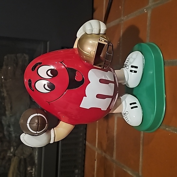 M&M's Red Football-themed Candy Dispenser 1995 Collectible - Picture 1 of 2